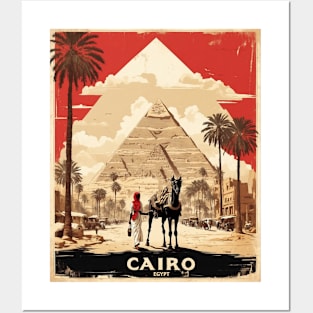 Cairo Pyramids of Giza Vintage Poster Tourism Posters and Art